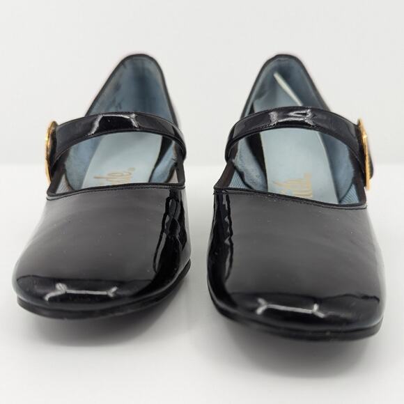 Life Stride Black Patent Mary Jane Heels Size 7 AAA Narrow Strap Vintage - Picture 3 of 8